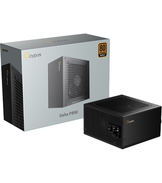 Блок питания 850W Ocypus Delta P850 (ATX, 80+ Bronze, APFC, 20+4 pin, 120мм fan, PCI-E 6+2Px3, 8xSATA) (Delta-P850-B1FDBK024X-EU)