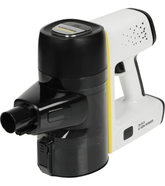 Пылесос вертикальный Karcher VC 6 Cordless ourFamily белый/черный, питание от аккумулятора, 250 Вт, уборка сухая, пылесборник 0.8 л, работа от АКБ max - 50 мин