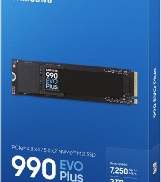 Накопитель SSD Samsung 990 EVO Plus, 2Tb, M.2 2280, PCIe 4.0 x4, NVMe, R/W 7250/6300