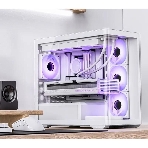 Корпус без блока питания JONSBO D300, Mini-Tower, TG, no fan, 2xUSB-A 3.2 + 1xUSB-C 3.2, mATX, mITX White, фото4