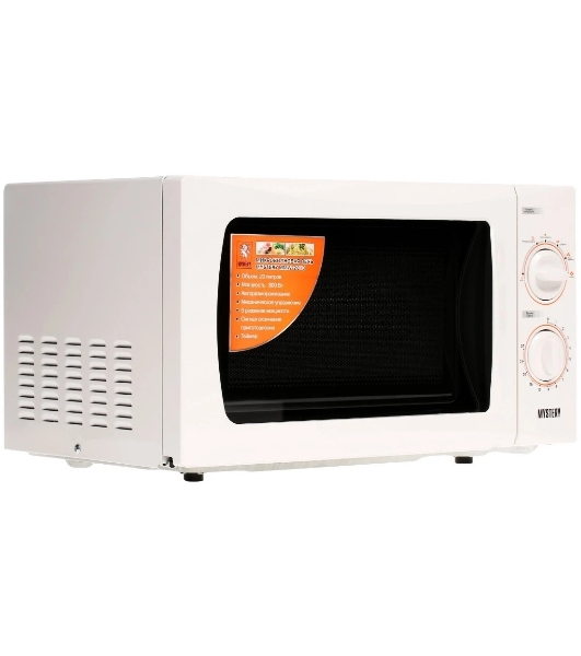 Микроволновая печь Mystery MMW-2013 белый, 20 л, 800 Вт, переключатели - поворотный механизм