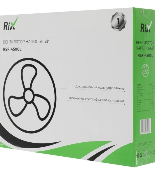 Вентилятор Rix RSF-4500L белый, напольный, 45 Вт, 3 скорости, 36 см