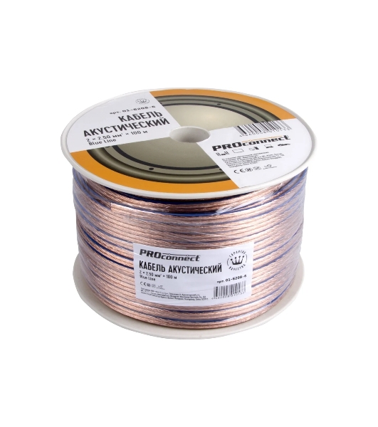Рамка Кабель акустический PROconnect 2х2.50 кв.мм, прозрачный BLUELINE, 100 м 01-6208-6