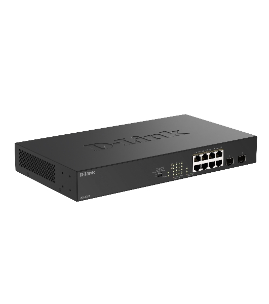 Коммутатор D-Link DGS-1010P/B1A, 8×1 Гбит/с + 2×1 Гбит/с SFP, неуправляемый