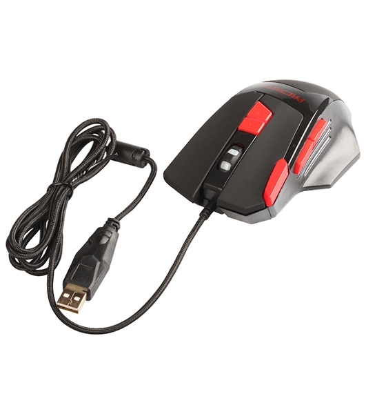 Мышь проводная Qumo Predator M80 черный, 3200 dpi, USB, кнопки - 8