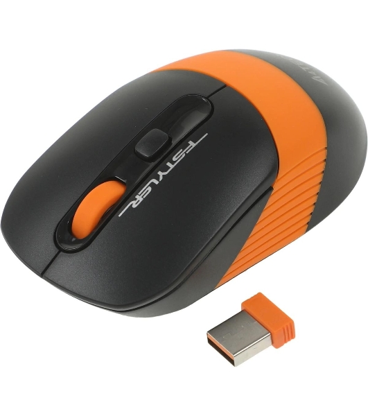 Мышь беспроводная A4Tech Fstyler FG10S черный/оранжевый, 2000 dpi, радиоканал, USB, кнопки - 4
