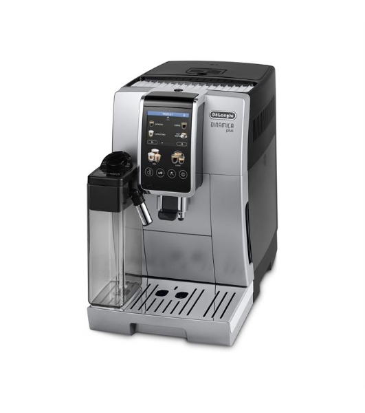 Кофемашина автоматическая DeLonghi Dinamica Plus ECAM380.85.SB серебристый/черный, исп. кофе - зерновой/молотый, 1.8 л, 1450 Вт, 15 Бар.