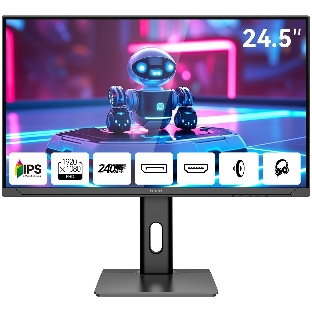 Монитор 24.5' Aiwa MD2510 IPS 1920x1080, 240 Гц, 1 мс, 16:9, 350 кд/м², 2xHDMI 2.0, 2xDP 1.2, 3.5 Jack, динамики (2x3 Вт), FreeSync, G-Sync, черный