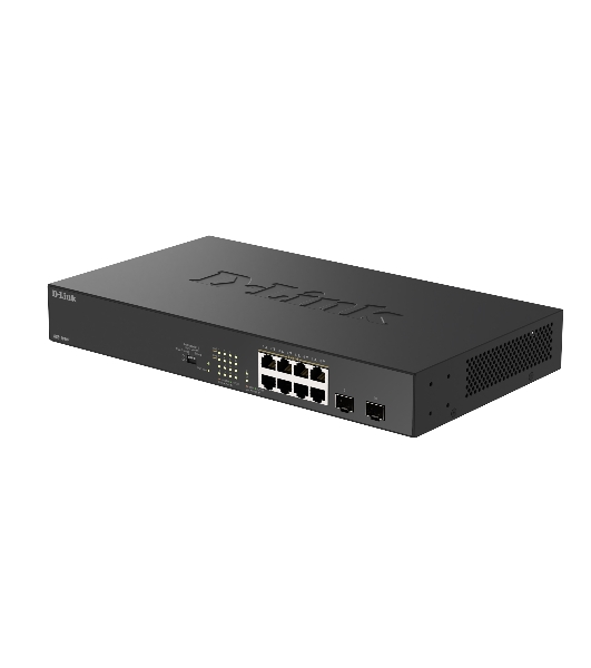 Коммутатор D-Link DGS-1010P/B1A, 8×1 Гбит/с + 2×1 Гбит/с SFP, неуправляемый