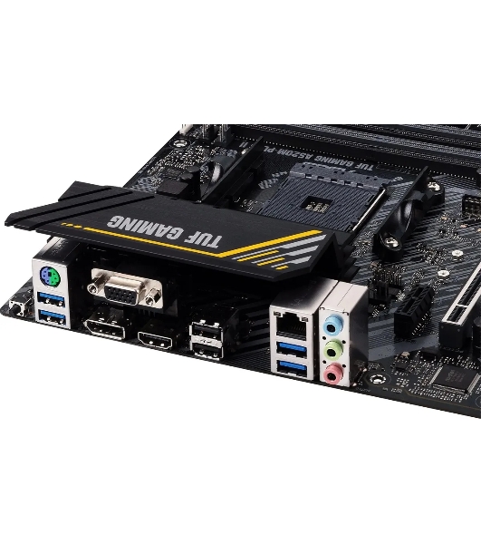 Материнская плата ASUS TUF GAMING A520M-PLUS II, AM4, AMD A520, 4xDDR4, 4xSATA, 1xM.2, 1xPCI-E 3.0 x16, 2xPCI-E x1, 1xHDMI, 1xDP, 1xVGA, 1x 1Gb LAN, 4xUSB 3.2 Gen 1, 2xUSB 2.0, 3x3.5 мм, 7.1, Micro-ATX