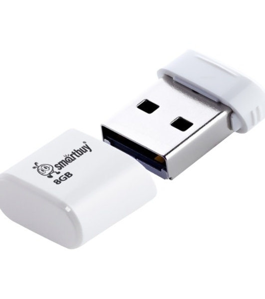 Флешка USB Smartbuy Lara white (SB8GBLara-W), 8Gb, USB 2.0, R/W 15/5, белый