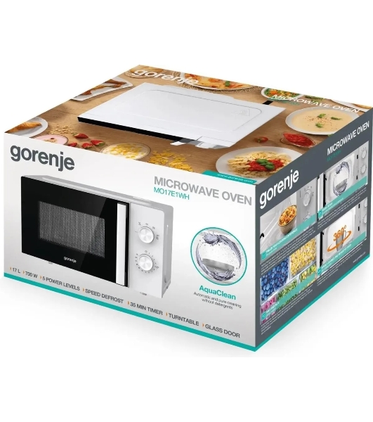 Микроволновая печь Gorenje MO17E1WH белый, 17 л, 700 Вт, переключатели - поворотный механизм