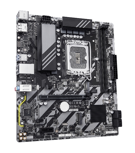 Материнская плата Gigabyte B860M-E, LGA 1851, Intel B860, 2xDDR5, 4xSATA, 2xM.2, 1xPCIe 4.0 x16, 1xPCIe x1, 1xHDMI, 1xDP, 1x1Gb LAN, 4xUSB-A 5Gbps, 2xUSB-A 2.0, 1xPS/2, 3x3.5 мм, 7.1, mATX