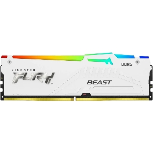 Оперативная память Kingston Fury Beast, DDR5, 32Gb (1x32GB), 5600MHz, CL36, DIMM, радиатор, RGB, белый