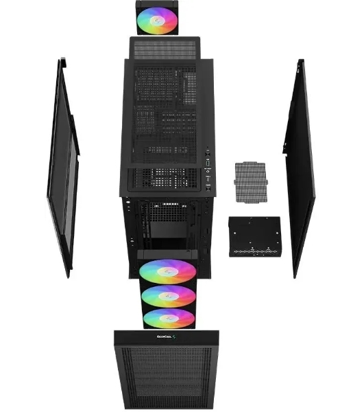 Компьютерный корпус DeepCool CH560 черный (R-CH560-BKAPE4-G-1) (ATX, без БП, 2хUSB, с окном)