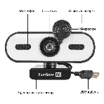 Веб-камера ExeGate eStudio EW-722 2560x1440, 30 кадр/с, USB Type-A, микрофон (2 шт, шумоподавление), автоматическая фокусировка, автоосвещение, шторка приватности, универсальное крепление, фото3