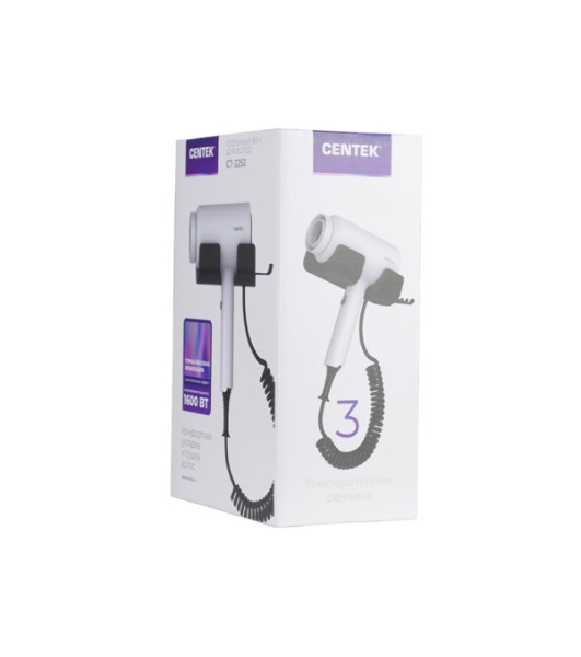 Фен Centek CT-2252 белый/черный, 1600 Вт, ионизация