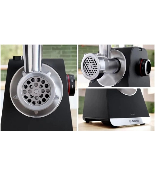 Мясорубка электрическая Bosch MFWS650B черный, 2100 Вт, 3.5 кг/мин, реверс, защита от перегрузки, насадки - 5