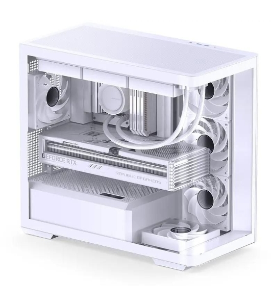 Корпус без блока питания JONSBO D300, Mini-Tower, TG, no fan, 2xUSB-A 3.2 + 1xUSB-C 3.2, mATX, mITX White