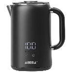 Электрочайник Aresa AR-3482 черный, 1.6 л, 1700 Вт, скрытый нагревательный элемент, поддержание температуры, фото 1
