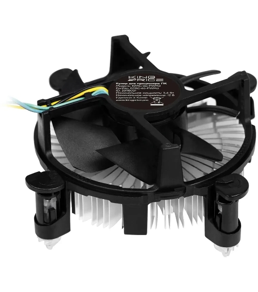 Кулер KingPrice KPAC-65-PWM3 92x92x25мм Soc-1200/1150/1151/1155 черный 4-pin 18-35dB Al 65W 140gr Ret