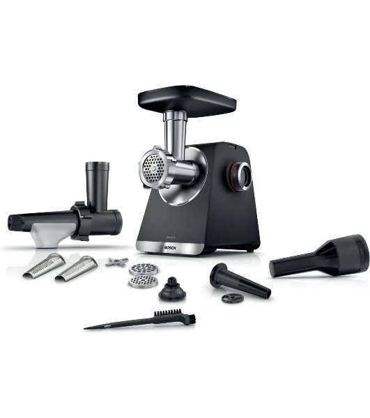 Мясорубка электрическая Bosch MFWS650B черный, 2100 Вт, 3.5 кг/мин, реверс, защита от перегрузки, насадки - 5