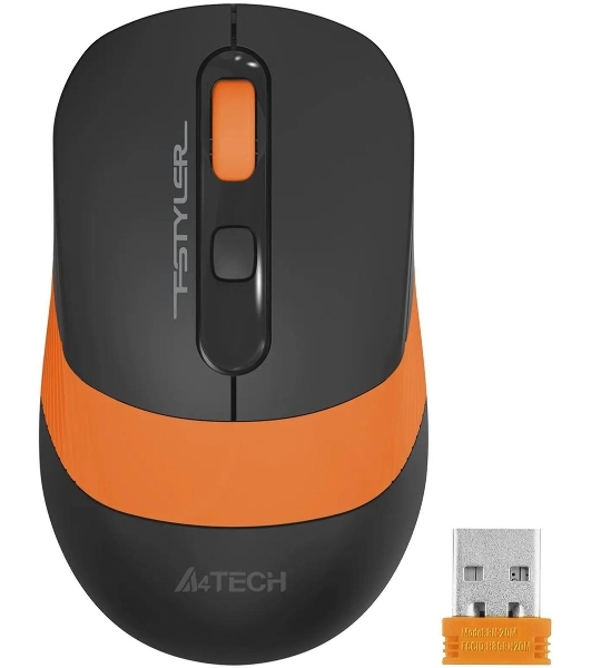 Мышь беспроводная A4Tech Fstyler FG10S черный/оранжевый, 2000 dpi, радиоканал, USB, кнопки - 4