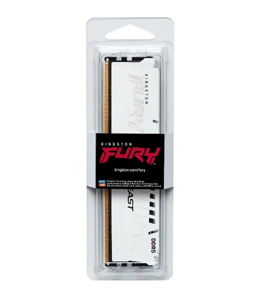 Оперативная память Kingston Fury Beast White, DDR5, 16Gb (1x16 Gb), 6800 MHz, CL34, радиатор, белый