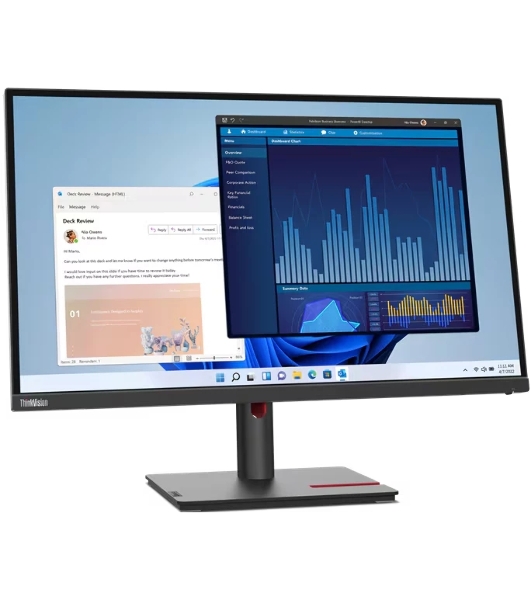 Монитор 27' Lenovo ThinkVision T27p-30 IPS 3840x2160, 60 Гц, 4 мс, 16:9, 350 кд/м², HDMI 2.0, DP 1.4, USB-C (90 Вт), 3.5 Jack, USB Hub (3x USB 3.2), RJ-45, черный