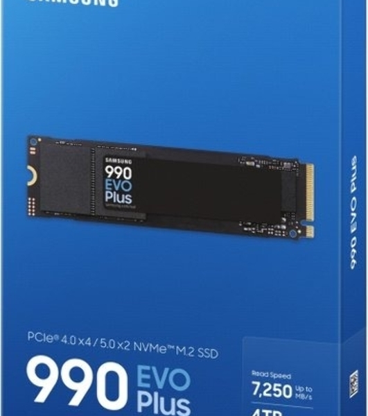 Накопитель SSD Samsung 990 EVO Plus, 4 ТБ, M.2 2280, PCIe 4.0 x4, NVMe 2.0, R/W 7250/6300