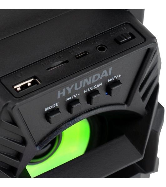 Колонка портативная Hyundai H-PS1000 черный 9 Вт 1.0 BT/USB 10м 500mAh