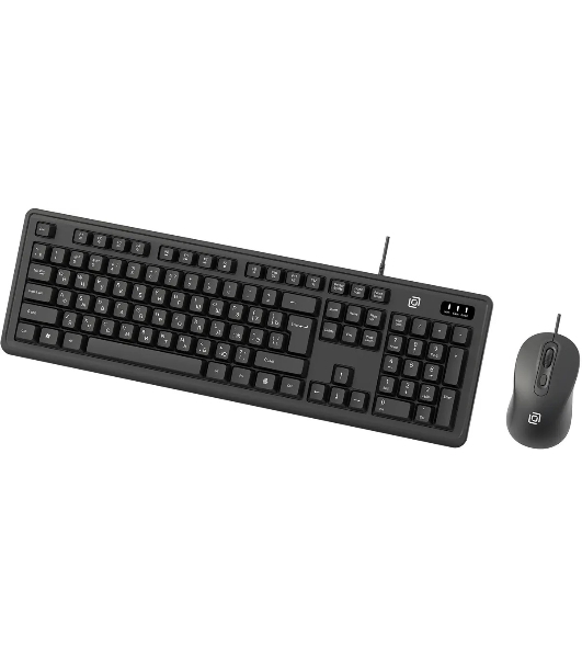 Комплект клавиатура+мышь Oklick S605 проводной, USB, 2400 DPI, чёрный