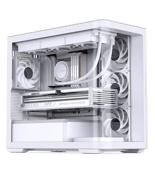 Корпус без блока питания JONSBO D300, Mini-Tower, TG, no fan, 2xUSB-A 3.2 + 1xUSB-C 3.2, mATX, mITX White