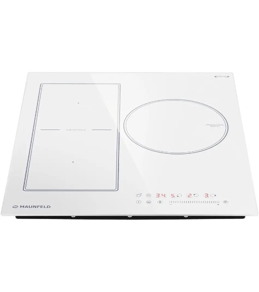 Индукционная варочная панель Maunfeld CVI453SBWH Inverter, конфорок: 3 шт., стеклокерамика, независимая, белый