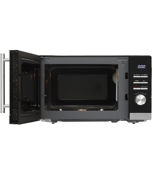 Микроволновая печь Hyundai HYM-D3005 черный/стальной, 20 л, 700 Вт, переключатели - кнопки, электронный поворотный механизм