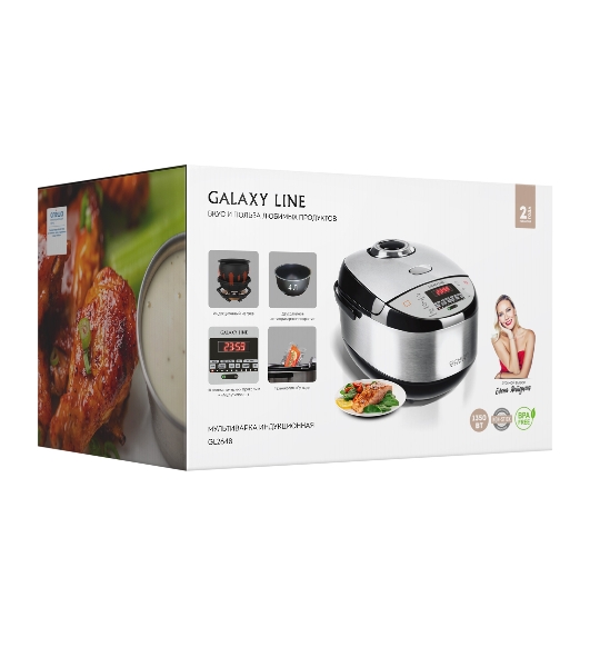 Мультиварка Galaxy Line GL 2648 серый, индукционная, объем 4 л, 1350 Вт, 11 программм