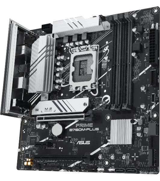 Материнская плата ASUS PRIME B760M-PLUS, LGA 1700, Intel B760, 4xDDR5, 4xSATA, 2xM.2, 1xPCIe 4.0 x4, 1xPCIe x1, 1xDP, 1xHDMI, 1x 2.5Gb LAN, 2xUSB-A 3.2 Gen 2, 4xUSB-A 2.0, 3x3.5 мм, 7.1, mATX