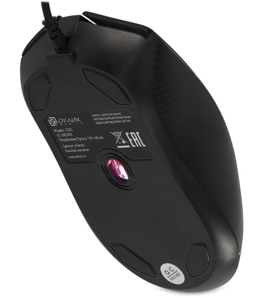 Мышь проводная Oklick 702G черный, 3600 dpi, USB, кнопки - 4