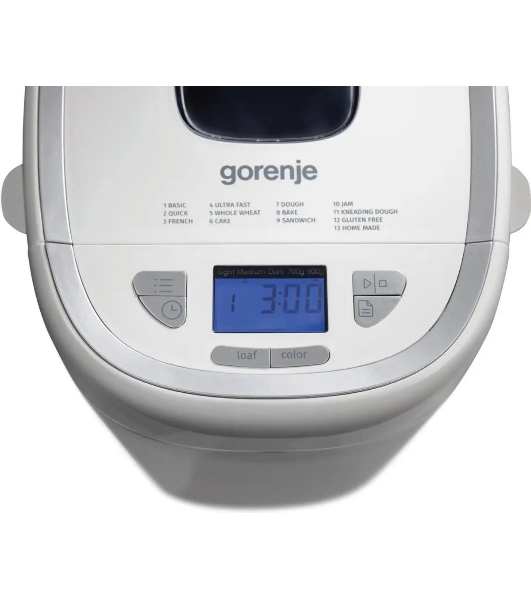 Хлебопечка Gorenje BM900WS белый, 550 Вт, 0.9 кг, 13 программ