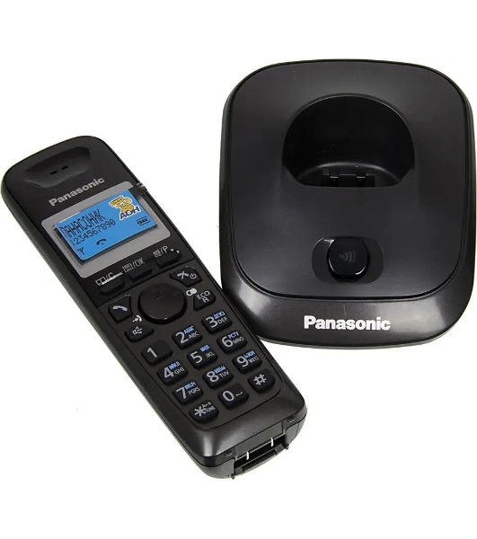 Телефон беспроводной (DECT) Panasonic KX-TG2511RUT (титан) АОН, Caller ID,спикерфон на трубке,переход в Эко режим одним нажатием