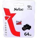 Флеш карта Netac P500 ECO 64Gb MicroSDXC U1/C10 up to 80Mb/s, retail pack card only, фото 1