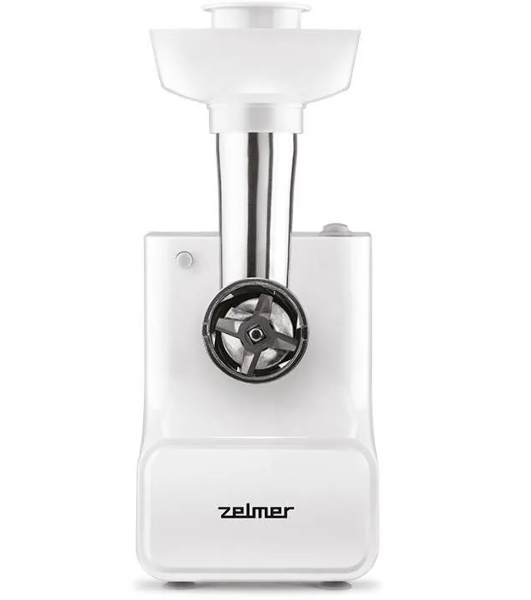 Мясорубка электрическая Zelmer ZMM3512B белый, 1500 Вт, 2.0 кг/мин, реверс, насадки - 4