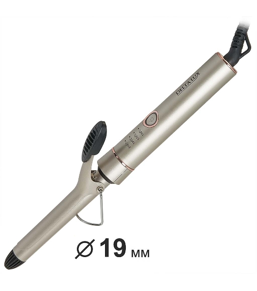 Щипцы для завивки волос DELTA LUX DE-5400 серый, 19 мм, 210 °C, 4 режима