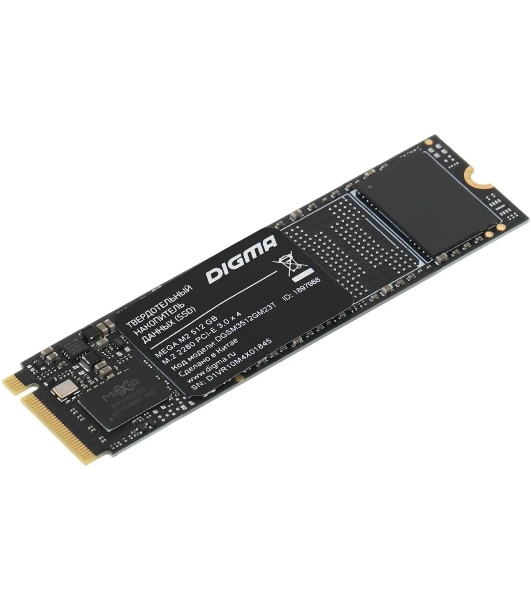 Накопитель SSD Digma Mega M2 DGSM3512GM23T, 512Gb, PCIe 3.0 x4, M.2 2280, NVMe, R/W 3300/2700