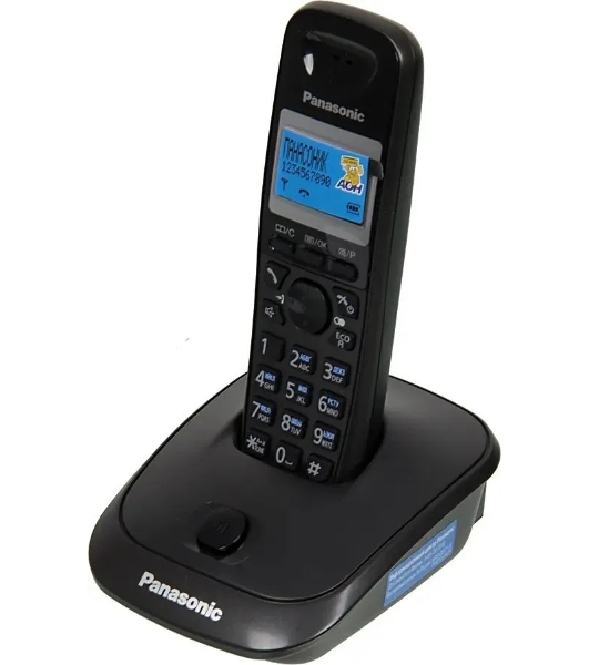 Телефон беспроводной (DECT) Panasonic KX-TG2511RUT (титан) АОН, Caller ID,спикерфон на трубке,переход в Эко режим одним нажатием