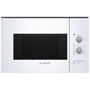 Встраиваемая микроволновая печь Bosch BFL 520MW0 белый, 20 л, 800 Вт, переключатели - поворотный механизм