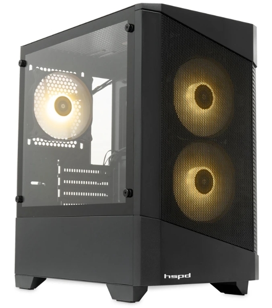Компьютерный корпус HSPD M330, Mesh Mini-tower, черный, TG, 0.6 SPCC, 3x120mm ARGB mATX, mITX 175/330/160mm 2x2.5', 2x3.5', 4xPCI 1xUSB-A 3.0, 2xUSB-A1.0 365x216x405mm