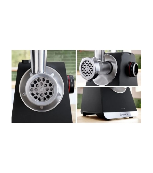 Мясорубка электрическая Bosch MFWS650B черный, 2100 Вт, 3.5 кг/мин, реверс, защита от перегрузки, насадки - 5