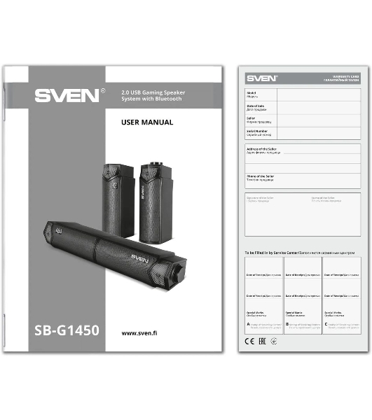 Саундбар мини SVEN SB-G1450, черный (10 Вт, питание USB, Bluetooth, подсветка)