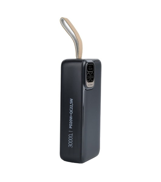 Портативный аккумулятор Perfeo Powerbank Atomic Age 30000 mAh/LED дисплей/PD + QC 3.0/Type-C/2 USB/Выход: 5A, max 22.5Wчерный (PF_E1478)